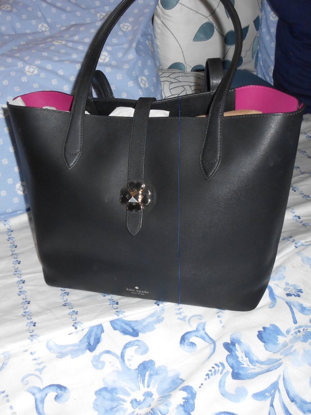 Kate Spade Tote Bag Women's Large Black Nicola Twist lock closure VGC